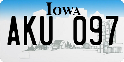 IA license plate AKU097