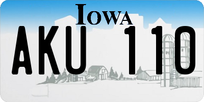 IA license plate AKU110
