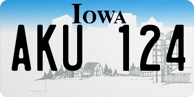 IA license plate AKU124