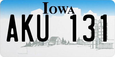 IA license plate AKU131