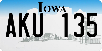IA license plate AKU135