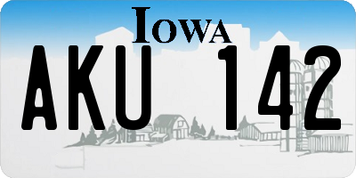 IA license plate AKU142