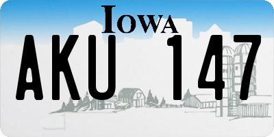 IA license plate AKU147