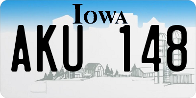 IA license plate AKU148