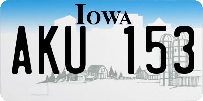IA license plate AKU153