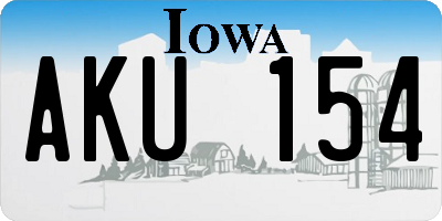 IA license plate AKU154
