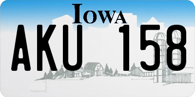 IA license plate AKU158