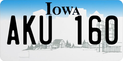 IA license plate AKU160