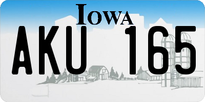 IA license plate AKU165