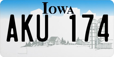 IA license plate AKU174