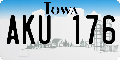 IA license plate AKU176