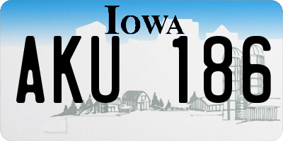 IA license plate AKU186