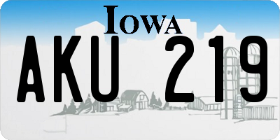 IA license plate AKU219