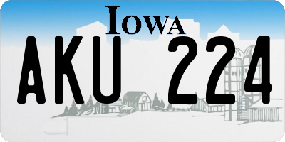 IA license plate AKU224