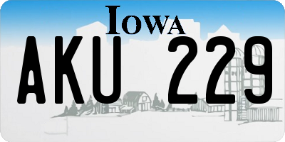 IA license plate AKU229