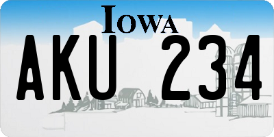 IA license plate AKU234