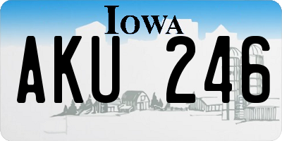 IA license plate AKU246