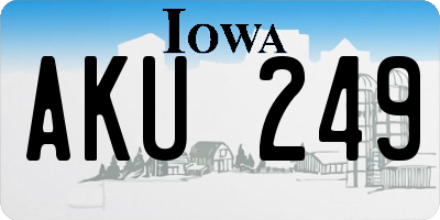 IA license plate AKU249