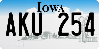 IA license plate AKU254