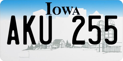 IA license plate AKU255