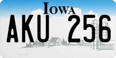 IA license plate AKU256