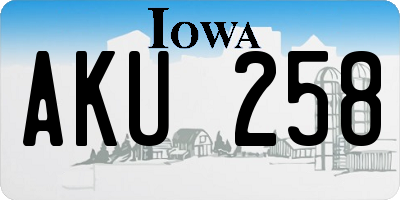 IA license plate AKU258