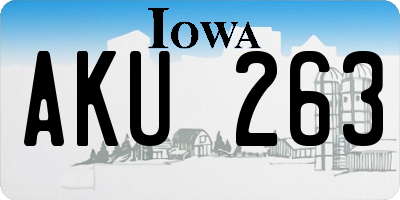 IA license plate AKU263