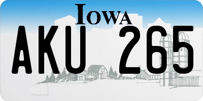 IA license plate AKU265