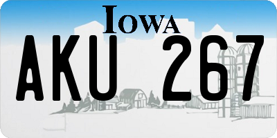IA license plate AKU267