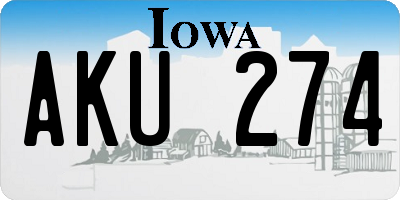 IA license plate AKU274