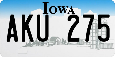 IA license plate AKU275