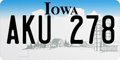 IA license plate AKU278