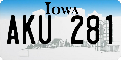 IA license plate AKU281