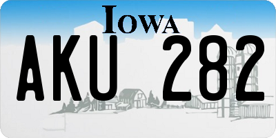 IA license plate AKU282