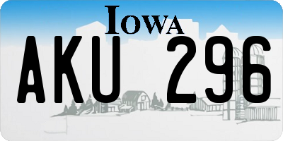 IA license plate AKU296