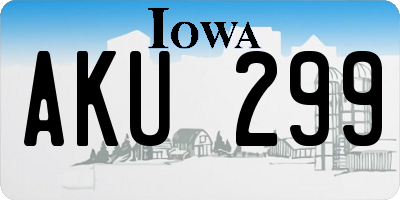 IA license plate AKU299