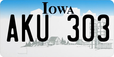 IA license plate AKU303