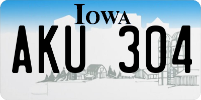 IA license plate AKU304