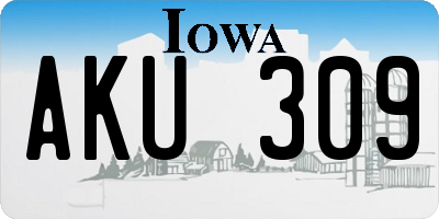 IA license plate AKU309