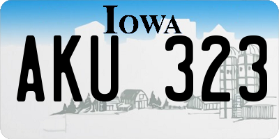 IA license plate AKU323
