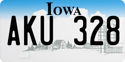 IA license plate AKU328