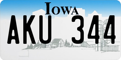 IA license plate AKU344
