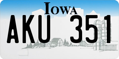 IA license plate AKU351