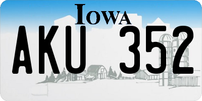 IA license plate AKU352