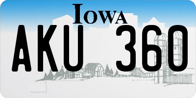 IA license plate AKU360