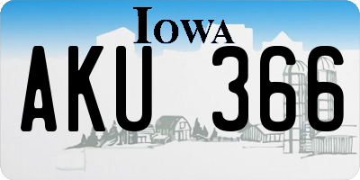 IA license plate AKU366