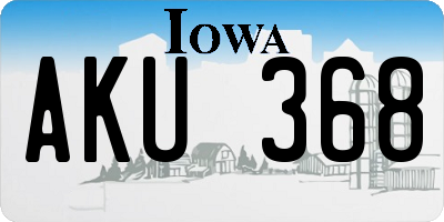 IA license plate AKU368