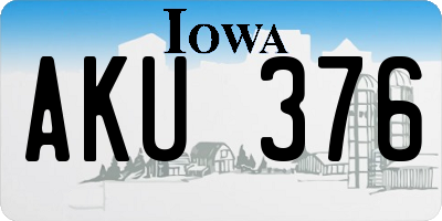 IA license plate AKU376