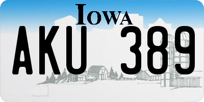 IA license plate AKU389