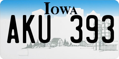IA license plate AKU393